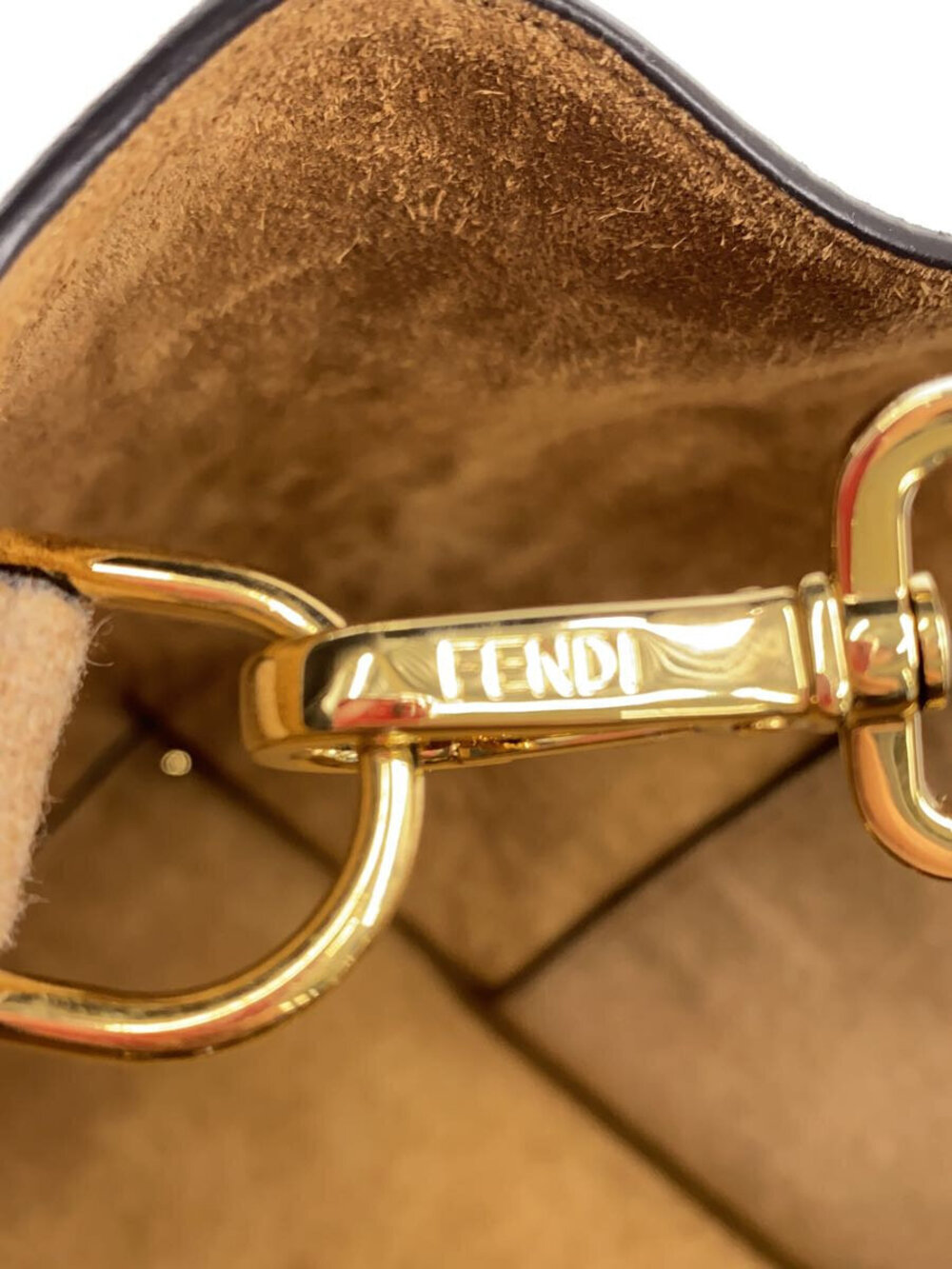 Fendi Shoulder Bag Suede Camel Brown Flannel - Picture 5 of 7